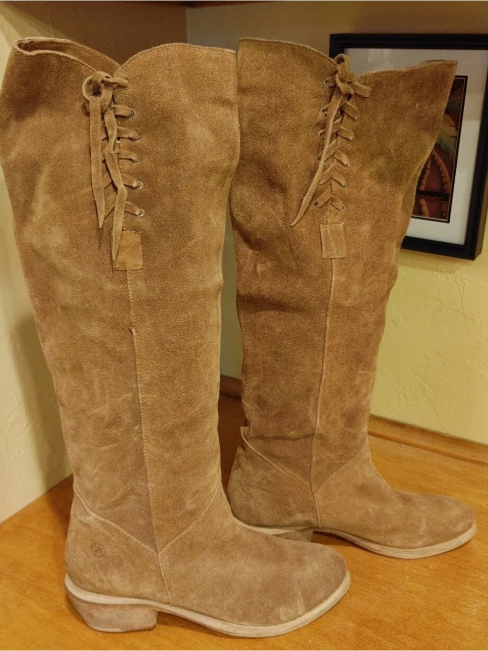 BXByBronx EUR38 US size 8 western boot tan leather suede